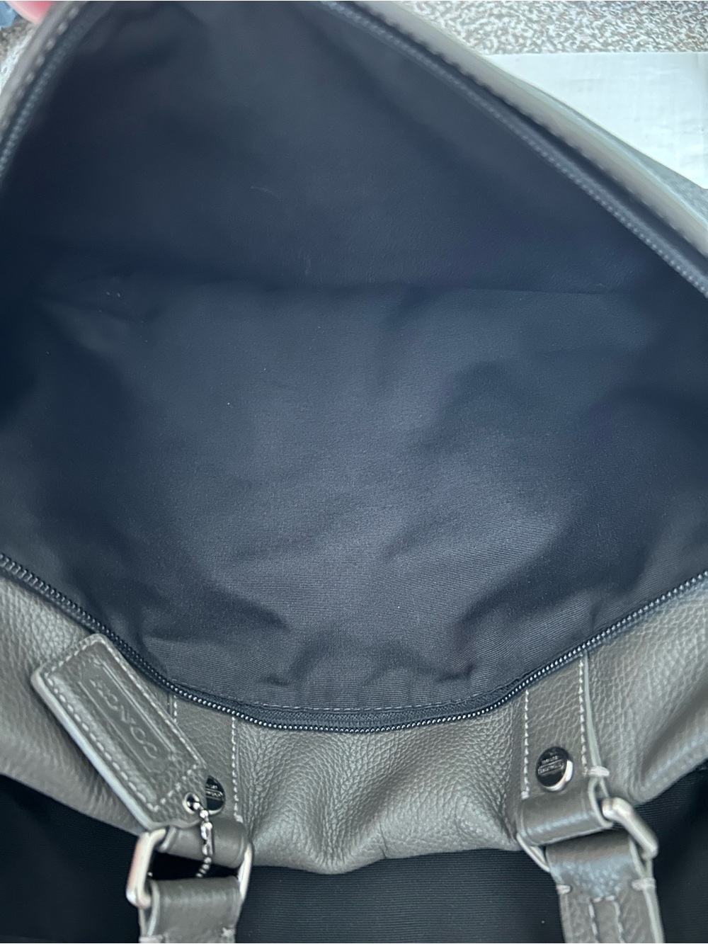 Coach Metropolitan Gray Leather Messenger Briefcase with Shoulder Strap - Picture 6 of 14